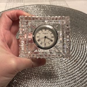 Mini Square Vintage Waterford Crystal Clock — Still Sealed on Face of Clock!